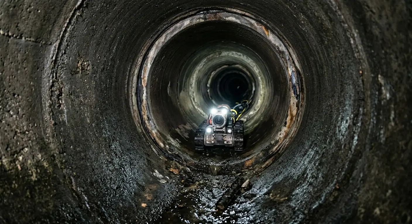 Robotic sewer camera inspecting pipe interior for Sewer Line Repair in Nantucket